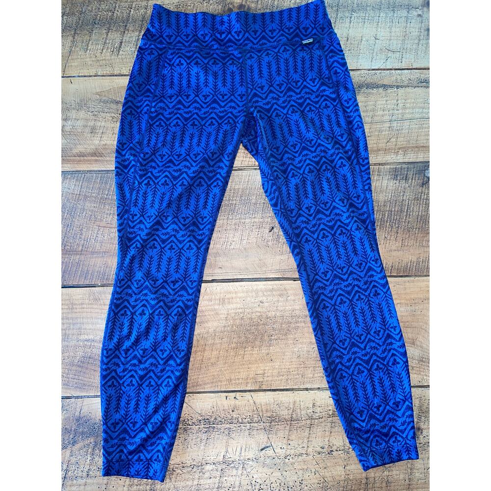 Patagonia Blue Black Patterned Leggings
